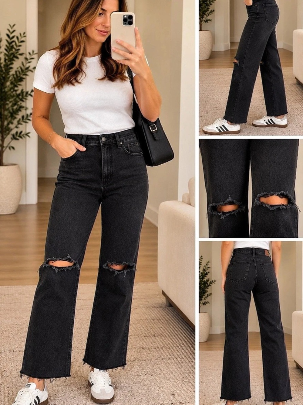 Hollister Ultra High-Rise '90s Vintage Straight Jean Black Waist 27